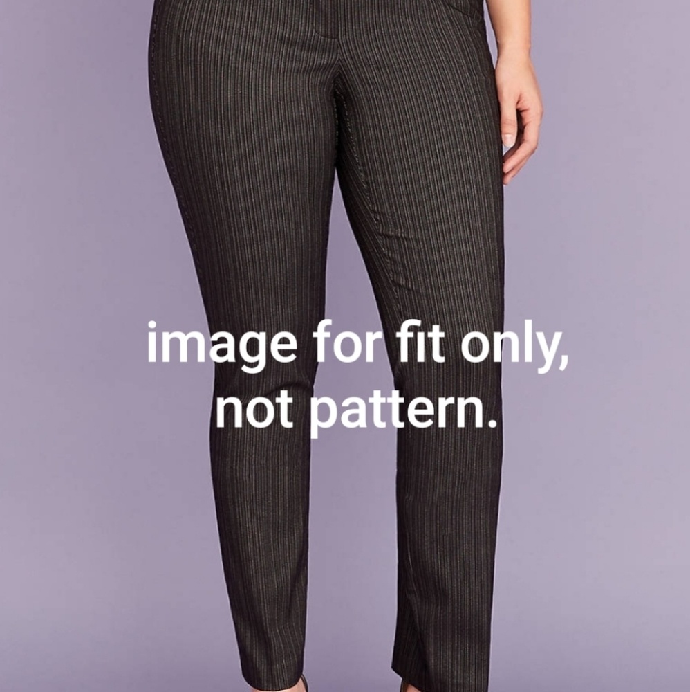 Lane Bryant Allie Pant - Gray White Pinstripe 22R